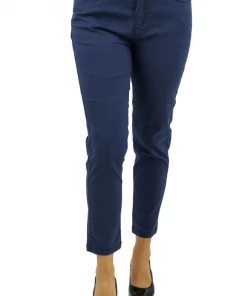 Cafe Latte Stretch Zip 7/8 Jeans | Navy