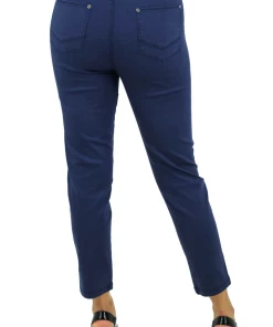 Cafe Latte Stretch Zip 7/8 Jeans | Navy