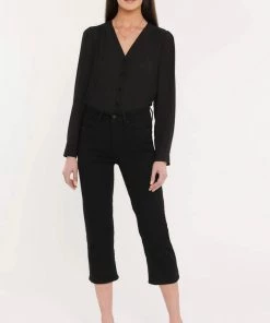 Clothing ThighShaper Straight Crop Jeans | Black | NYDJ1