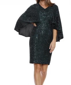 Romance Clothing Jade Cape Dress | Jade | ROM18
