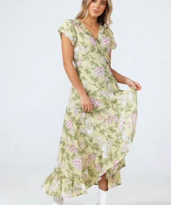 Talisman Palm Springs Dress | Bird Of Paradise Green | T20s Resort Wear