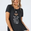 Talisman Flower Child Relaxed Tee -Charcoal - T22 Clothing