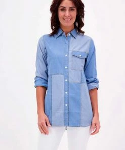 Lula Soul Patchwork Shirt | Denim | Ls28 Clothing