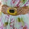 Miss June Wide Rope Woven Belt - Gold - M85
