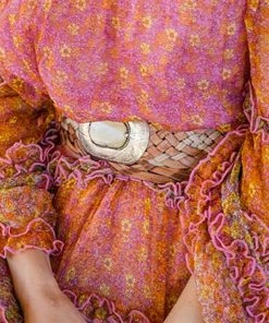 Miss June Rope Woven Leather Belt | Silver | M83 Belts