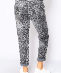 The Italian Closet Lucia Zebra Pants | Charcoal | TIC21