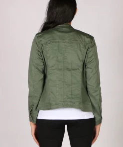Threadz Military Denim Jacket | Khaki | TZ22