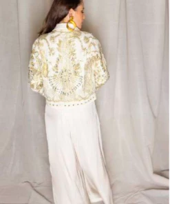 Anannasa Frida Beaded Jacket | Off White | AN2 Clothing