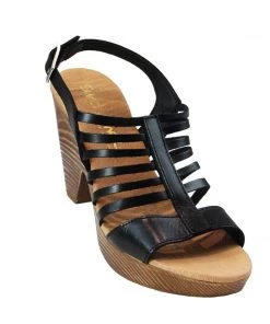 Sundowner Carmella Black Strappy Heel Shoes
