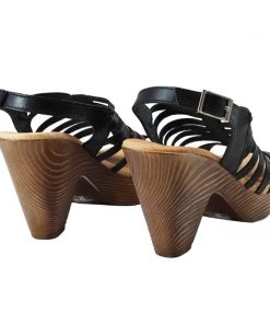 Sundowner Carmella Black Strappy Heel Shoes