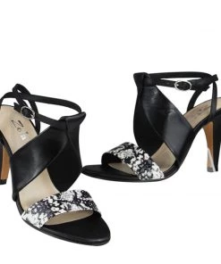Fujian Shoes Zola Huray Black Multi Leather Heels