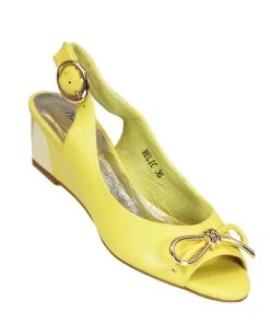 Django & Juliette Relic | Yellow Leather Wedge Shoes