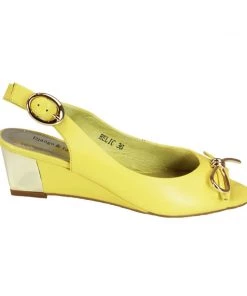 Django & Juliette Relic | Yellow Leather Wedge Shoes