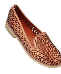 Django & Juliette Aduki Metallic Orange Leather Shoe