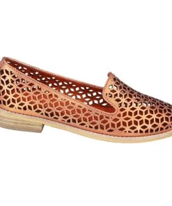 Django & Juliette Aduki Metallic Orange Leather Shoe