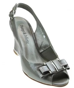 Django & Juliette Evette Patent Leather Wedge - Misty Patent Shoes