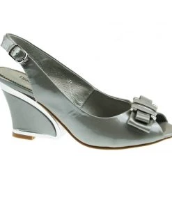 Django & Juliette Evette Patent Leather Wedge - Misty Patent Shoes