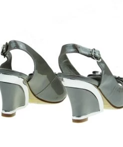 Django & Juliette Evette Patent Leather Wedge - Misty Patent Shoes