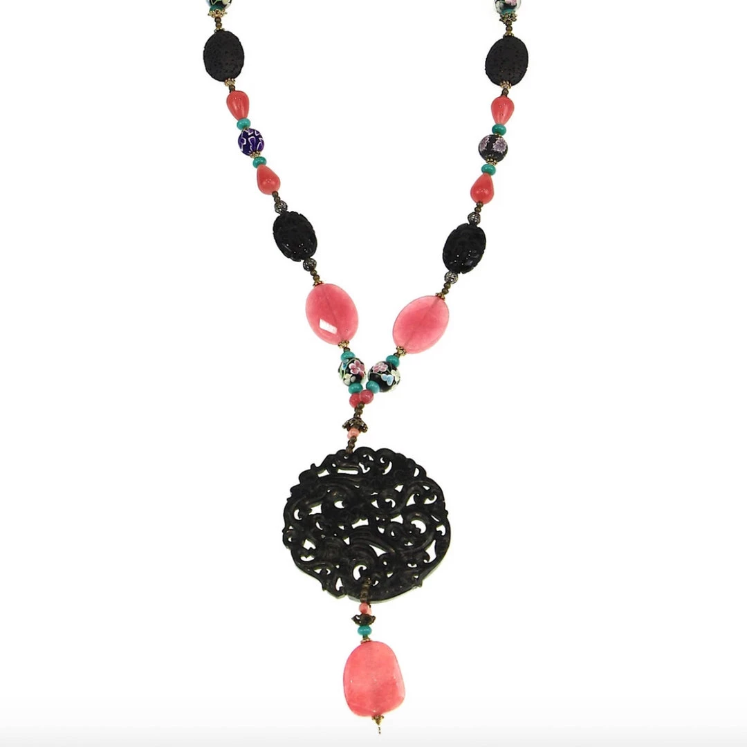 Elfy Black Jade And Agate Necklace Jewellery 1 Elfy Black Jade And Agate Necklace Jewellery