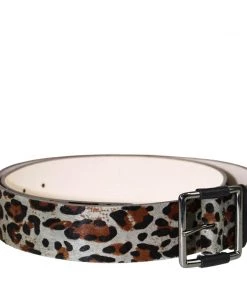 Peter Lang Faux Fur Grey Animal Print Belt Belts