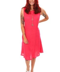 So French So Chic Dresses Linen Maxi Dress | Raspberry | SF2s
