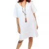 So French So Chic Vicky V Neck Robe | Bianco | S Dresses