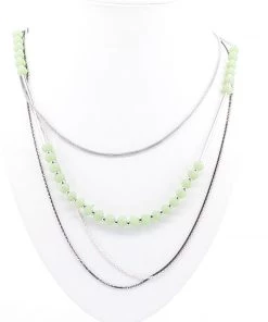 Stellar Rose Soft Geen Tiered Necklace