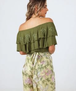 Talisman Road Trip Top-Olive-T26 Clothing