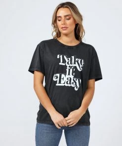 Talisman Clothing Take It Easy Relaxed Tee | Charcoal | T23