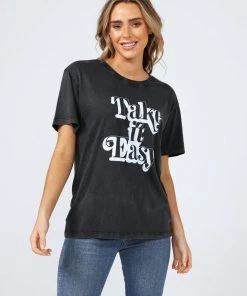 Talisman Clothing Take It Easy Relaxed Tee | Charcoal | T23
