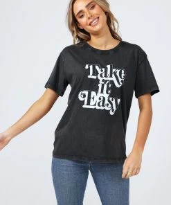 Talisman Clothing Take It Easy Relaxed Tee | Charcoal | T23