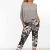 The Italian Cartel Argentia Floral Pants | Charcoal | IC23