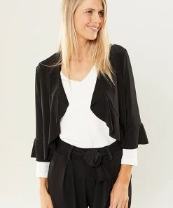 Philosophy Alba Black Frilled Bolero Jacket