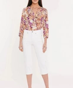 Clothing ThighShaper Straight Crop Jeans | White | NYDJ1