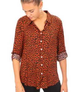 Threadz Animal Print Shirt | Orange | TZ21 Clothing