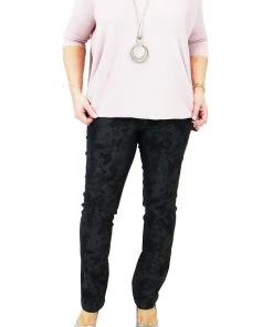 Up! Black With Silver Print Pants - Style No: 65080