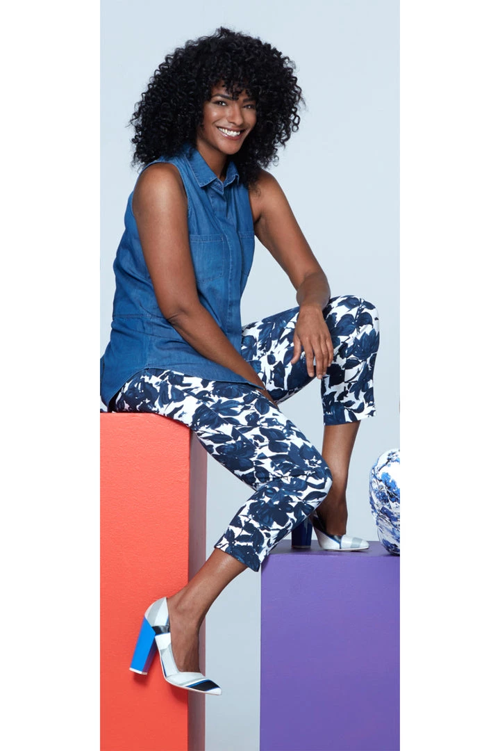 Up! Blue Illusion Pants - 65348UP 1 Up! Blue Illusion Pants - 65348UP