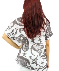 Valia V Neck Linen Print Top - Tonka