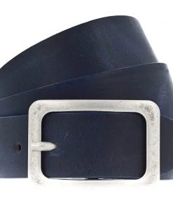 Vanzetti Belts Square Buckle Leather Belt | Navy | V1