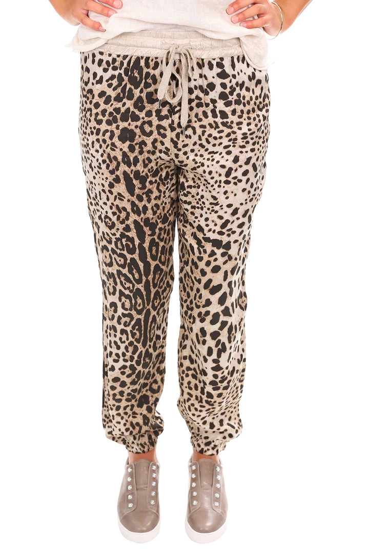 Wednesday Lulu Silky Leopard Pants | Beige | WL23 Clothing 2 Wednesday Lulu Silky Leopard Pants | Beige | WL23 Clothing
