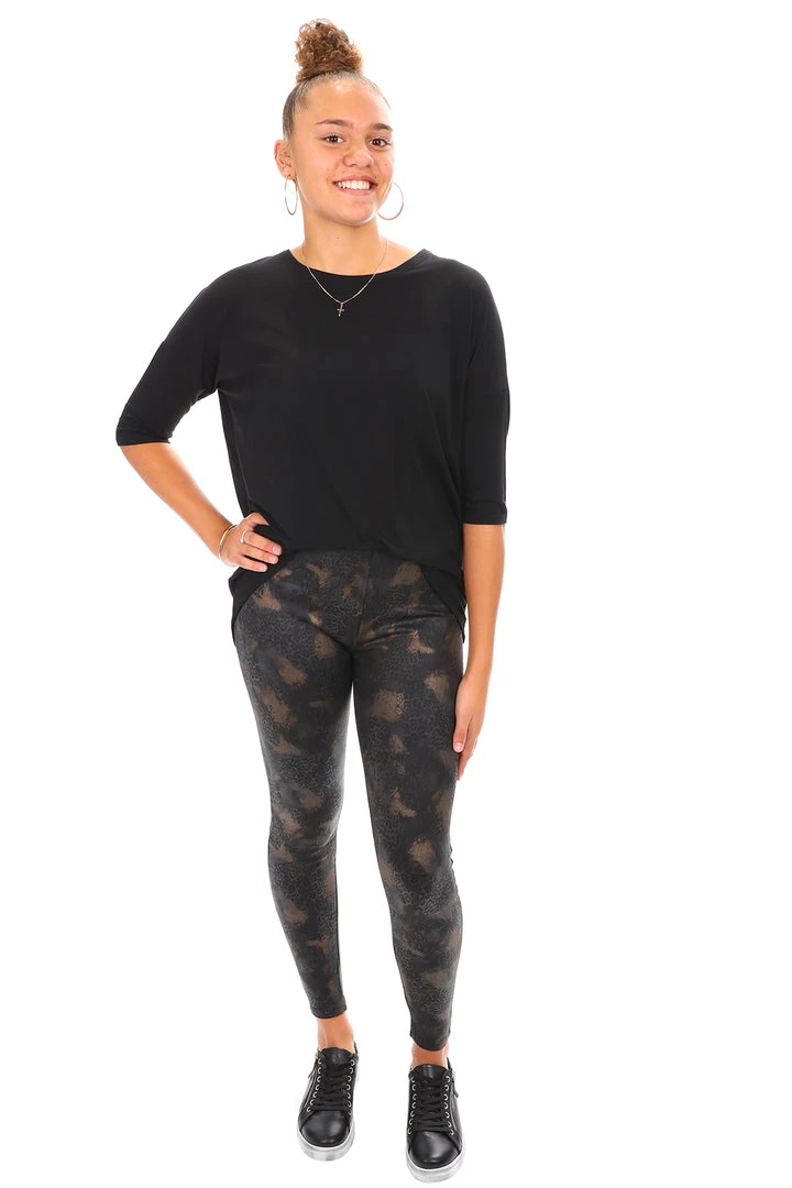 Whispers Pants Long Animal Print Leggings | Gold | W1 4 Whispers Pants Long Animal Print Leggings | Gold | W1