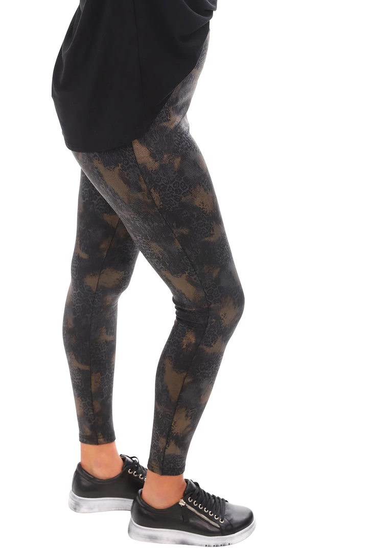 Whispers Pants Long Animal Print Leggings | Gold | W1 2 Whispers Pants Long Animal Print Leggings | Gold | W1