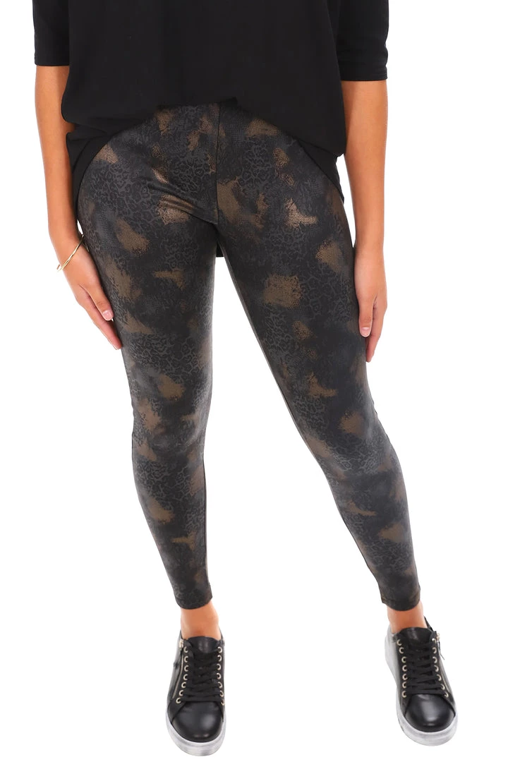 Whispers Pants Long Animal Print Leggings | Gold | W1 1 Whispers Pants Long Animal Print Leggings | Gold | W1