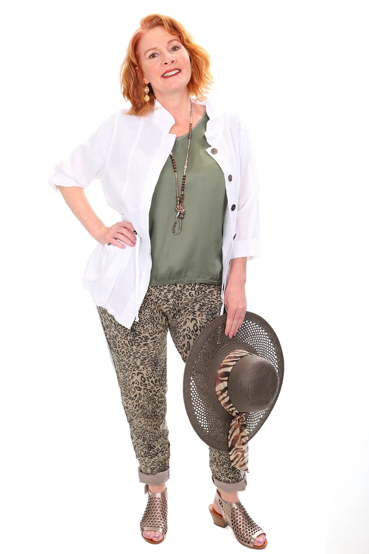 See Saw Linen 3/4 Drawstring Jacket - White 4 See Saw Linen 3/4 Drawstring Jacket - White