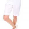 See Saw Linen Flat Front Elastic Shorts - White