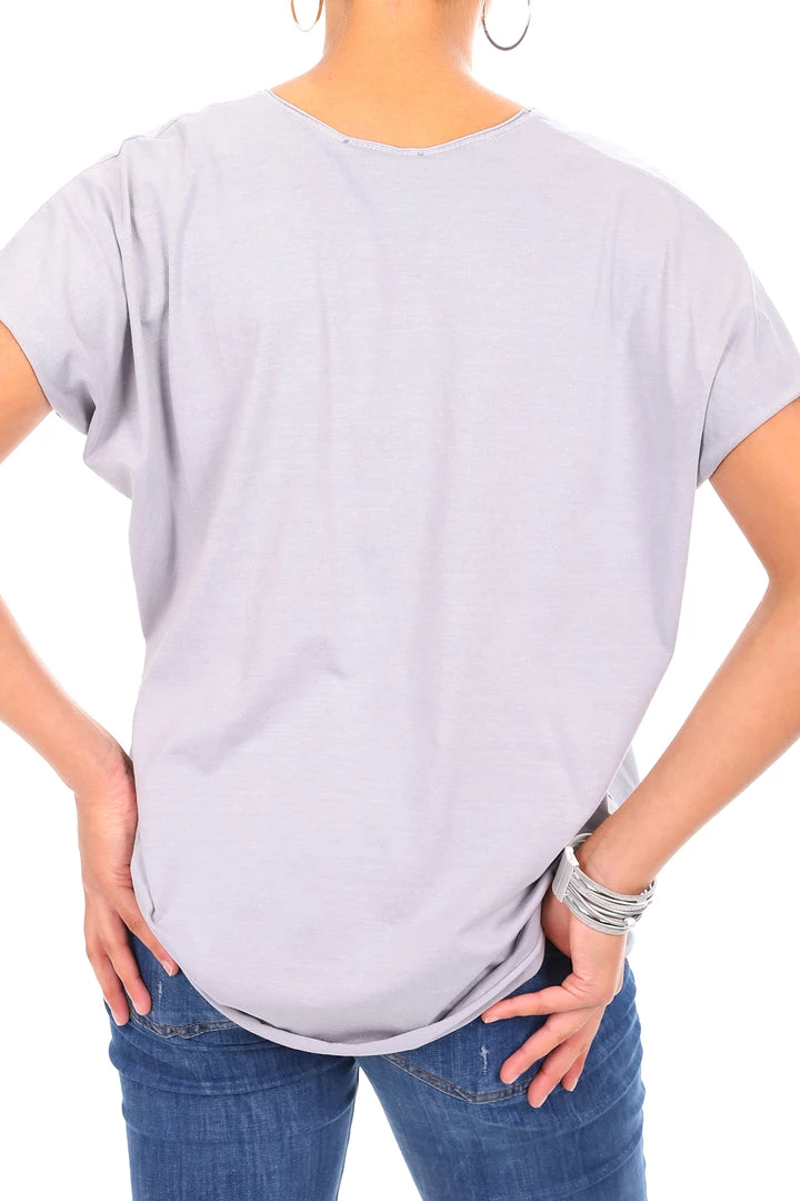 Wednesday Lulu Clothing Puff Star Tee | Grey | WL1 2 Wednesday Lulu Clothing Puff Star Tee | Grey | WL1