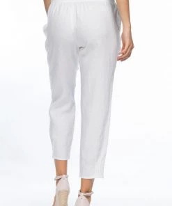 Gordon Smith Jersey Waist Linen Pants | White | GS3