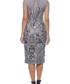 Romance Events Yvette Cap Sleeve Dress | Grey | ROM31