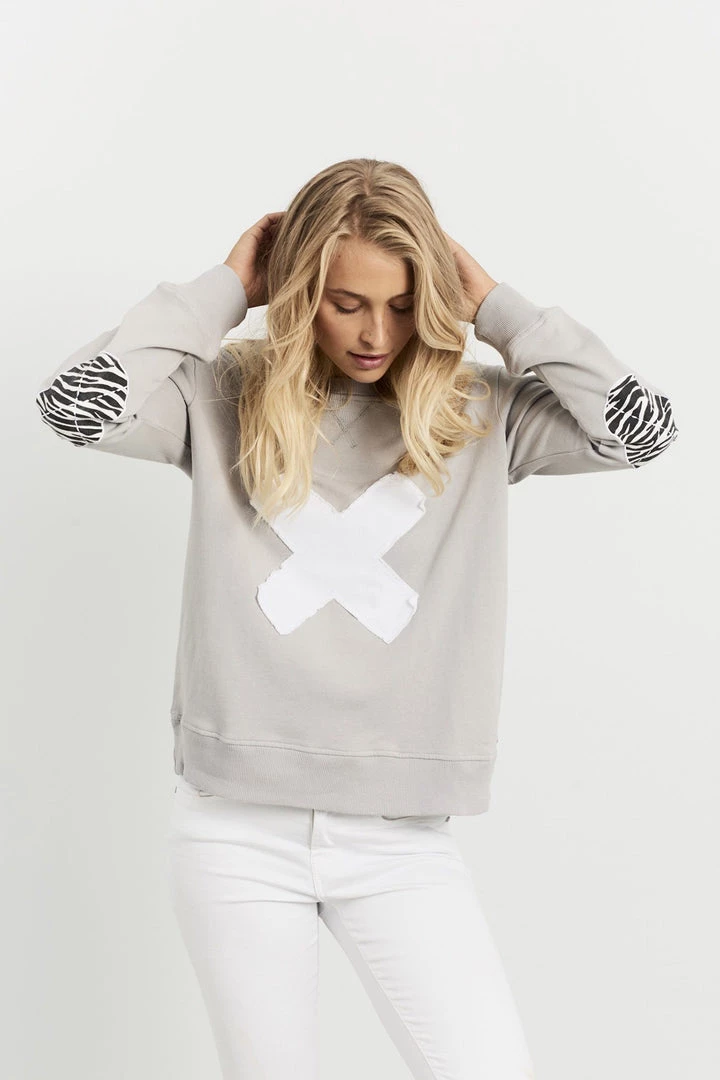 EST 1971 Zebra Cross Cotton Windy | French Grey | EST1 Knitwear/Jumpers 3 EST 1971 Zebra Cross Cotton Windy | French Grey | EST1 Knitwear/Jumpers