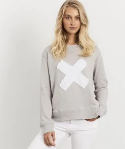 EST 1971 Zebra Cross Cotton Windy | French Grey | EST1 Knitwear/Jumpers